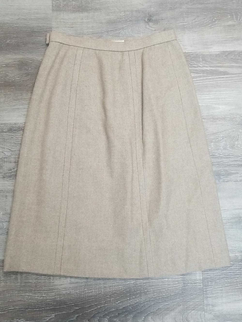Vintage Beige Wool Women's Skirt